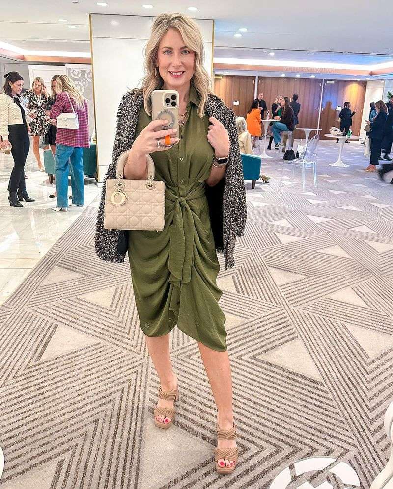 Wrap Dress With Low Heels