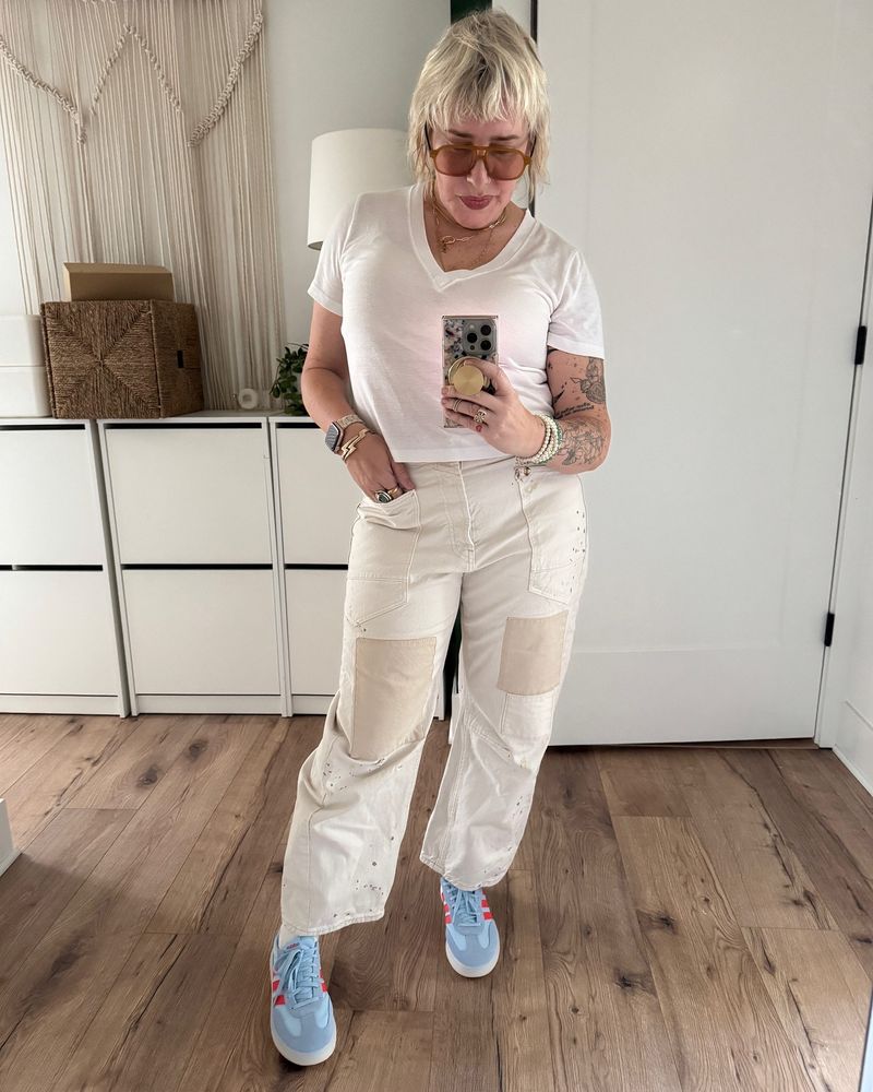 Platform Sneakers & Cropped Pants