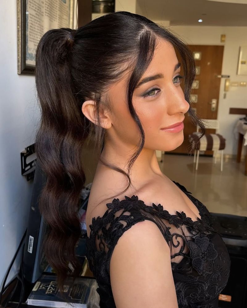 High Ponytail with Tendrils