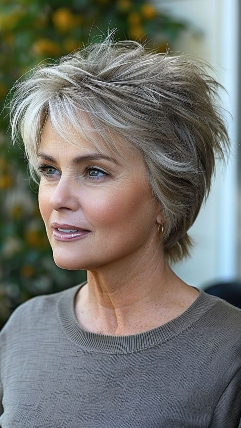 Voluminous Short Cut With Swept-Back Crown