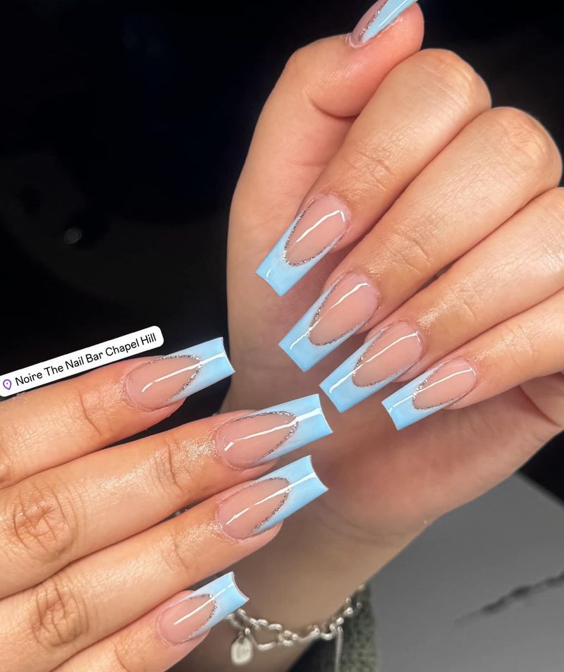 Baby Blue with Silver Tips
