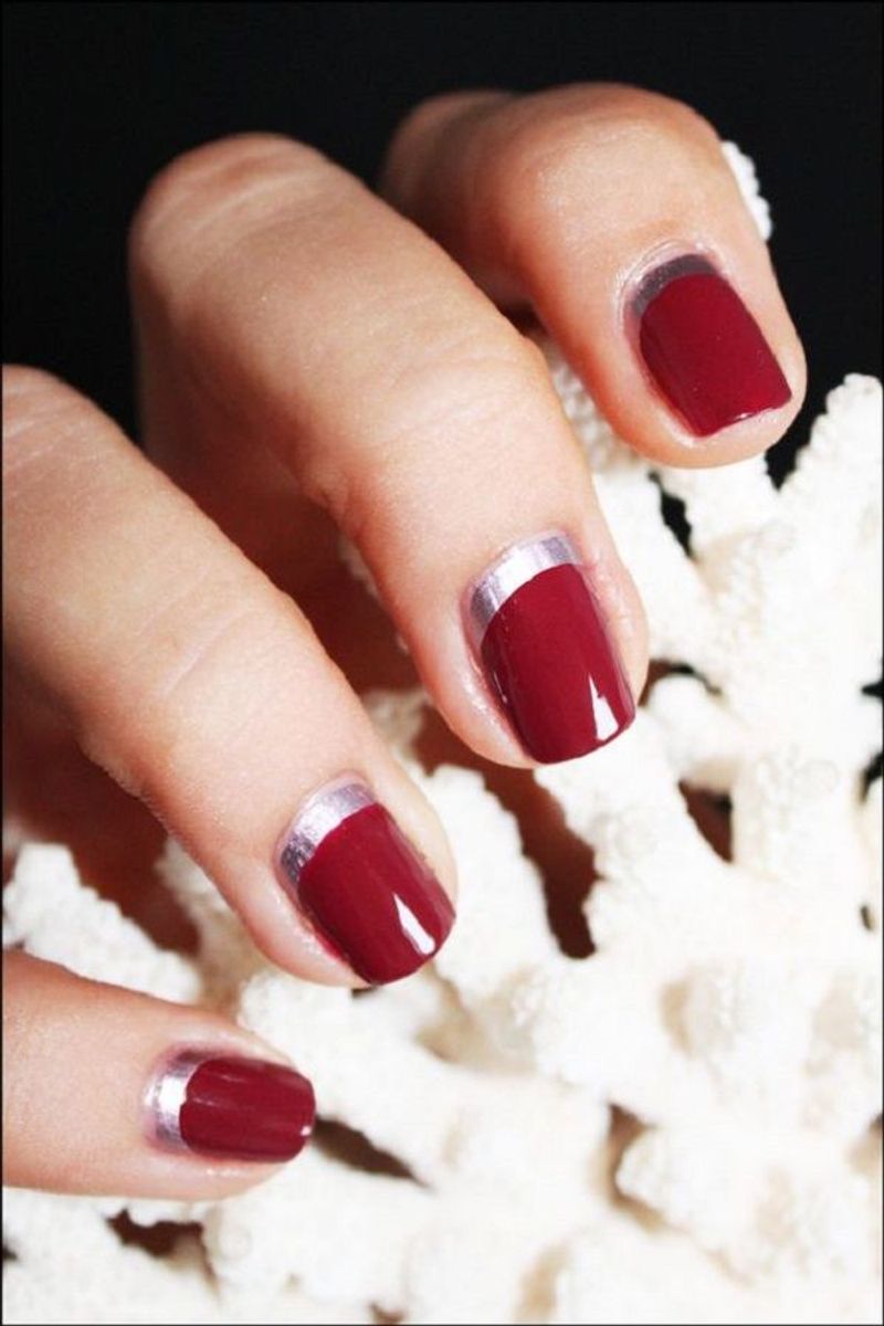Reverse French Manicure for Hand-Slimming Effect