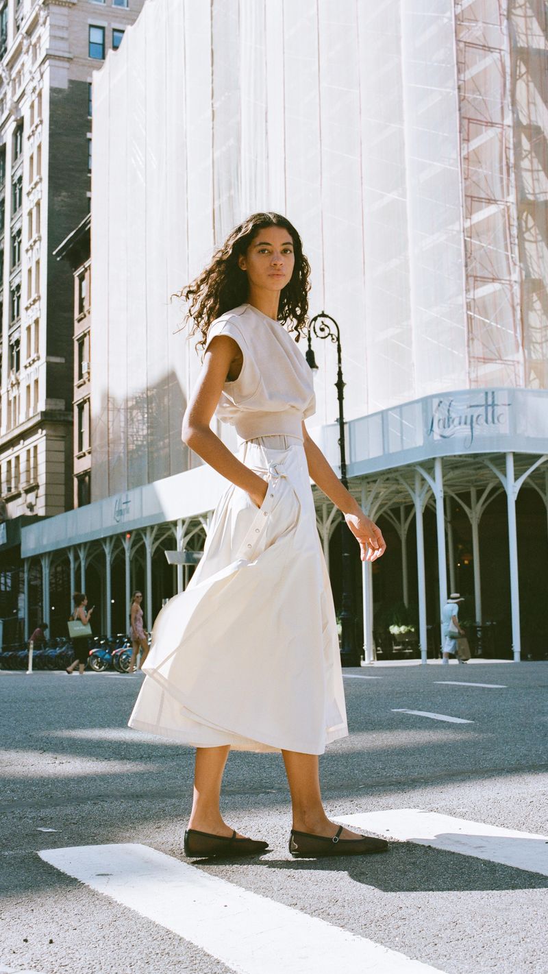 Slip Dress & Flat Mules Ensemble