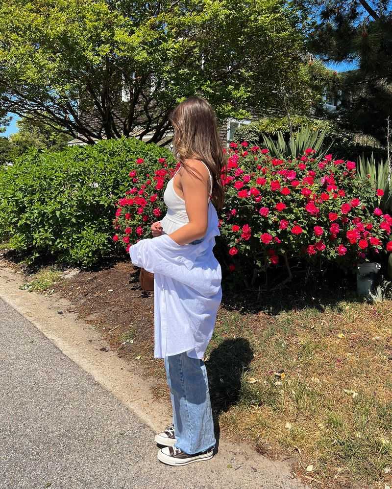 White Jeans & Pastel Tank Ensemble