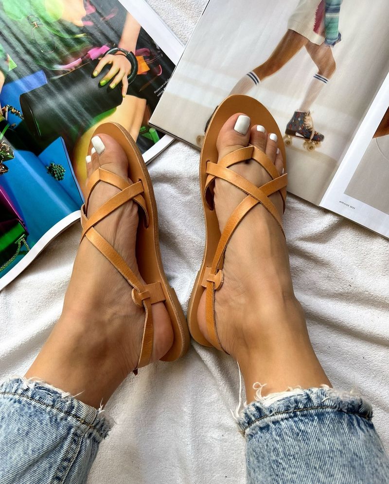 Cross-Strap Leather Sandals: Minimal Yet Mighty