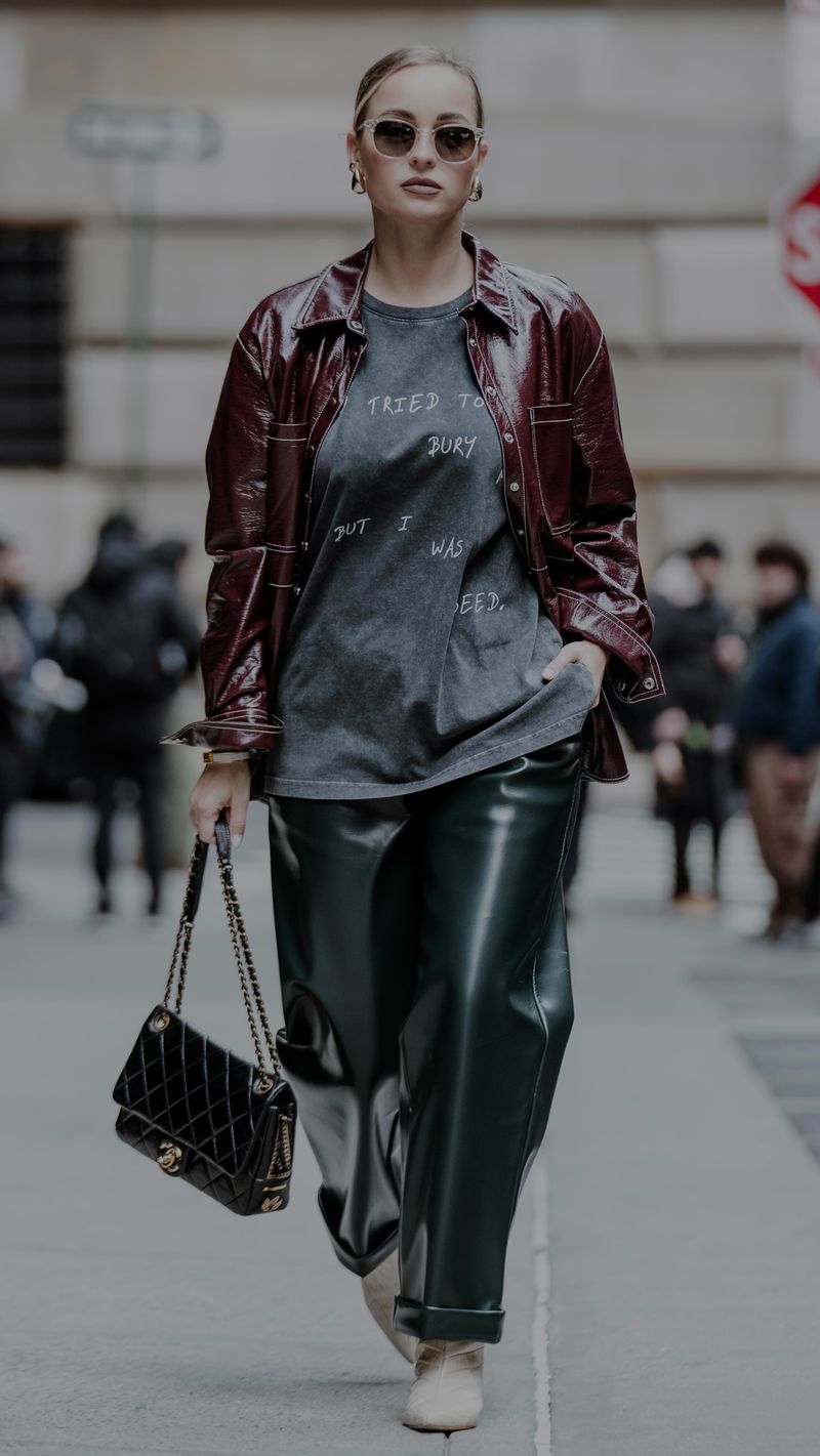 Retro Sneakers & Tucked Tee with Slacks
