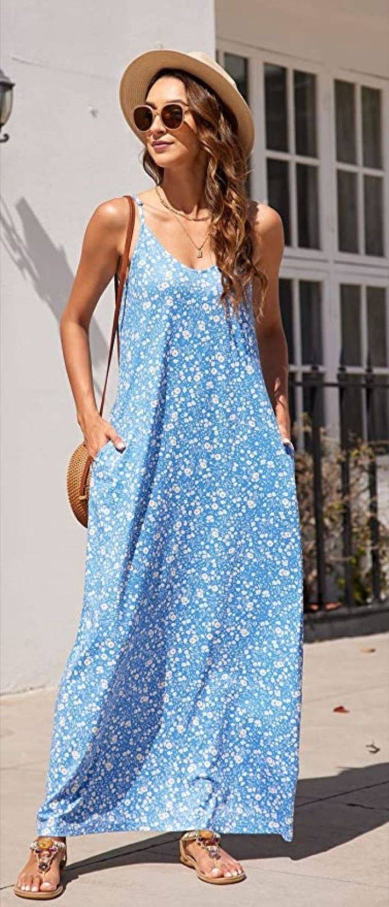 Flowy Sundress & Leather Sandals