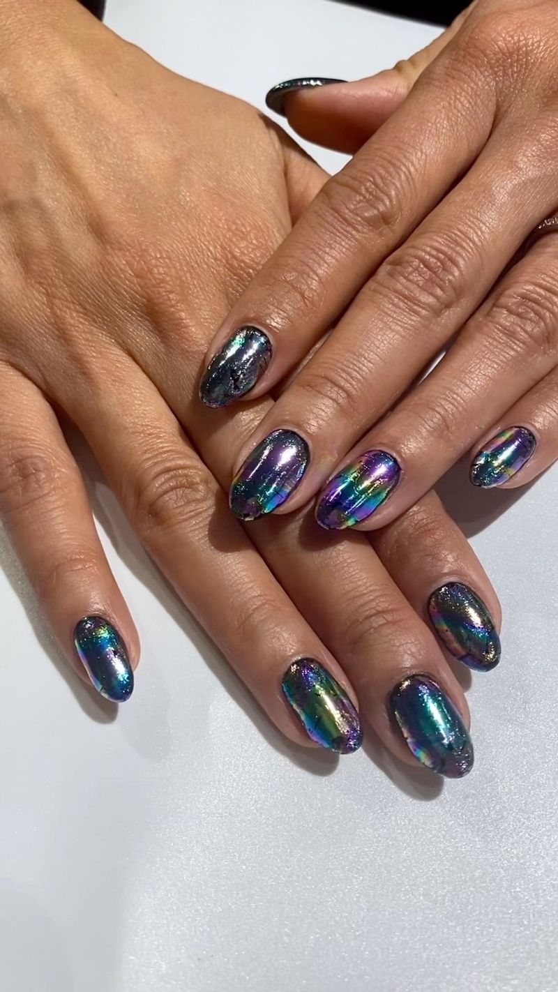 Pastel Blue Holographic Accents
