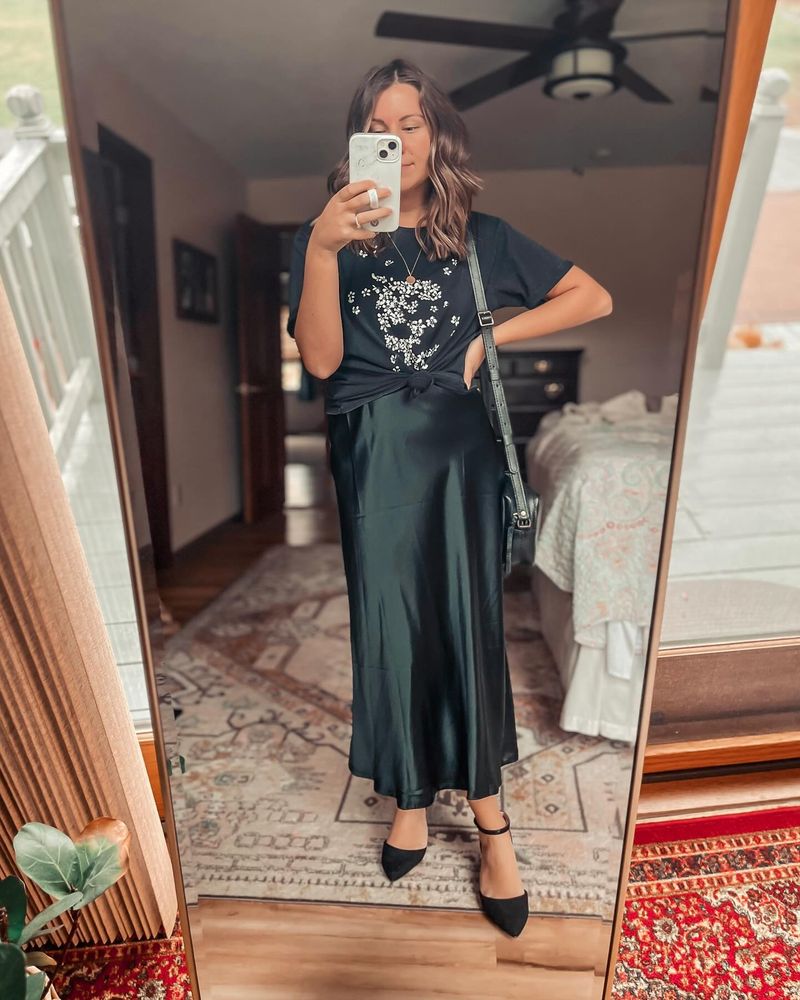 Satin Skirt & Racerback Tank Pairing