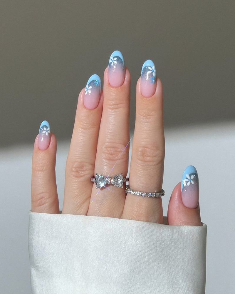 Sky Blue Chrome-Tipped Clouds
