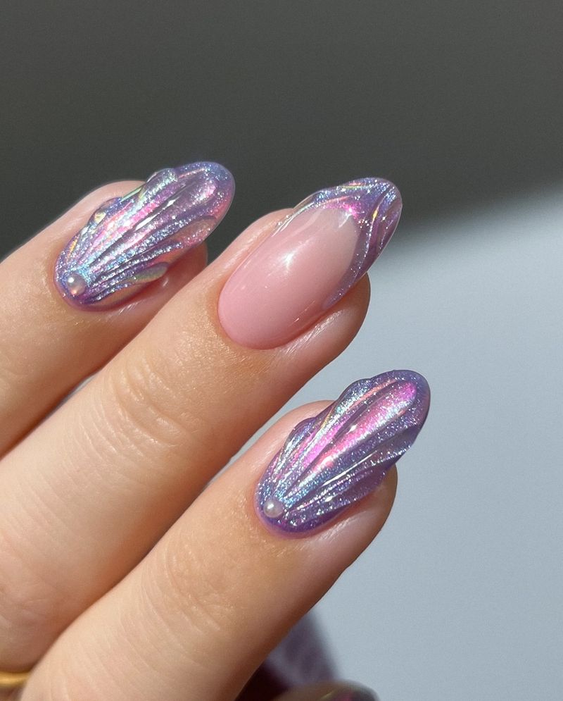Lilac Shimmer With Glitter Accents