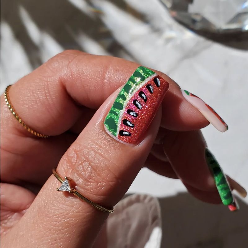 Glittery Watermelon Slices