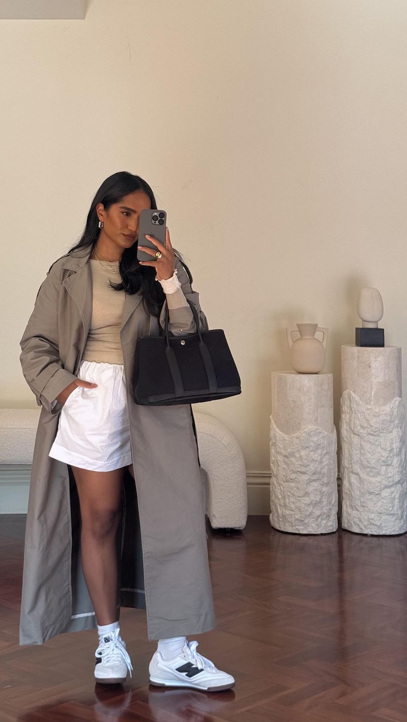 Neutral Sneakers & Monochrome Outfit