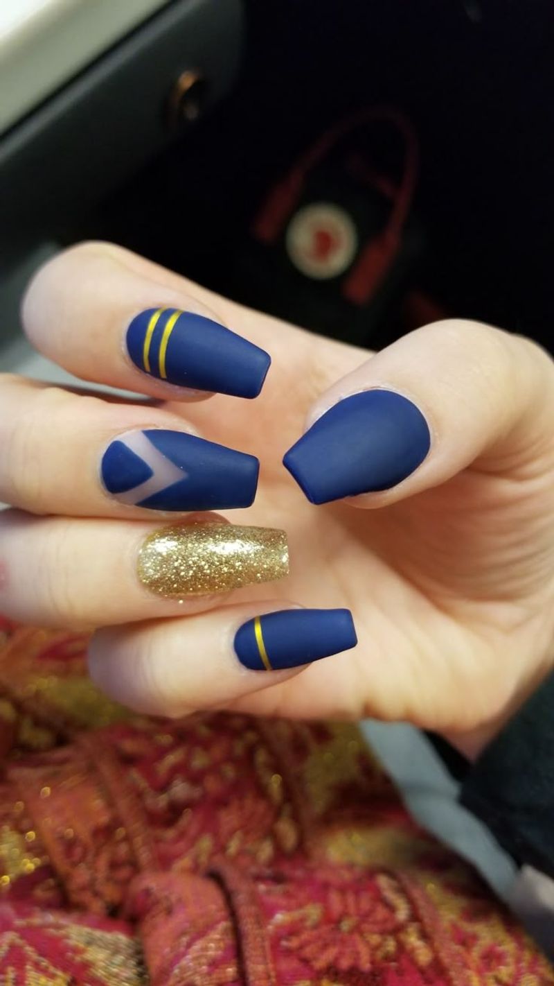 Matte Navy with Crystal Accents