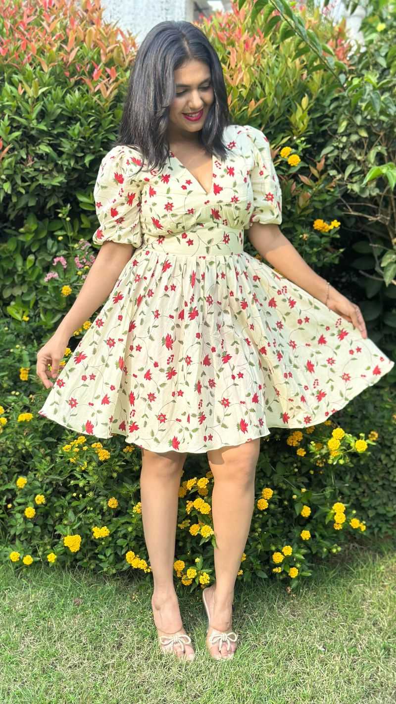 Puff Sleeve Mini Dress